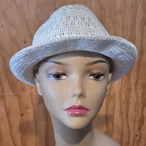INC International Concepts White Fedora One Size Beach Summer Spring Minimalist